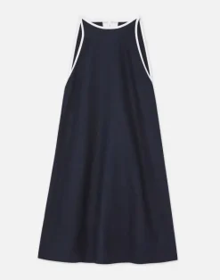 Best Lafayette 148 New York Linen Tipped Swing Dress Ink