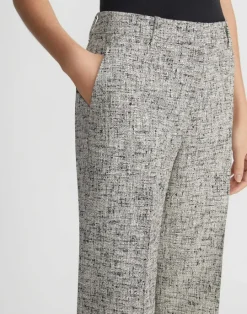 Hot Lafayette 148 New York Linen-Cotton Boucl Tweed Gates Pant Black Multi