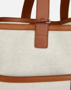 New Lafayette 148 New York Linen-Hemp Garden L Tote Pebble Multi