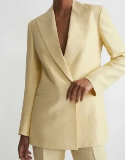 Best Lafayette 148 New York Linen-Viscose Peak Lapel Blazer Pebble