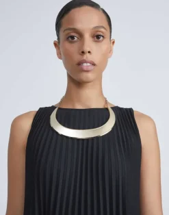 Sale Lafayette 148 New York Lune Brass Collar Necklace Pale Gold