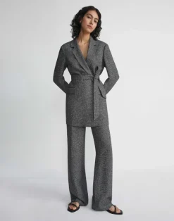 Best Lafayette 148 New York Marled Linen Basketweave Gates Pant Black Multi
