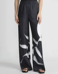 Discount Lafayette 148 New York Martha Madigan X L148 Print Silk Twill Riverside Pant Black Multi