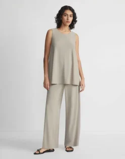 New Lafayette 148 New York Matte Jersey Lenox Pant Smoked Taupe