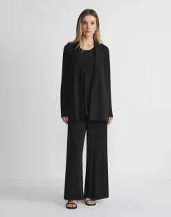 Best Lafayette 148 New York Matte Jersey Open Front Jacket Black