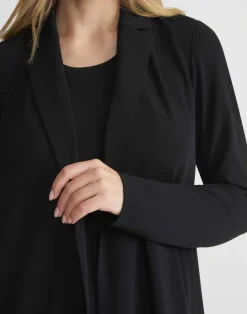 Best Lafayette 148 New York Matte Jersey Open Front Jacket Black