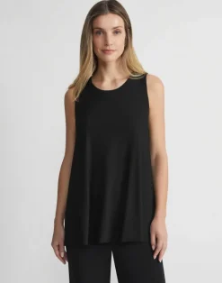 Best Lafayette 148 New York Matte Jersey Scoop Neck Tank Black