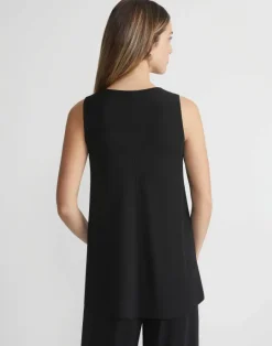 Best Lafayette 148 New York Matte Jersey Scoop Neck Tank Black