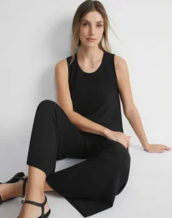 Best Lafayette 148 New York Matte Jersey Scoop Neck Tank Black