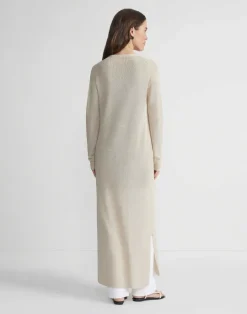 Lafayette 148 New York Mercerized Cotton Ribbed Duster Cardigan Pebble