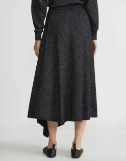 Online Lafayette 148 New York Merino Wool-Silk Sequin Knit Skirt Black Metallic