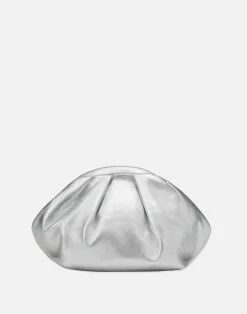 Online Lafayette 148 New York Metallic Nappa Leather Pochette Silver
