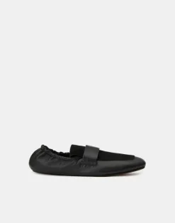 Outlet Lafayette 148 New York Nappa Leather & Suede Packable Loafer Black
