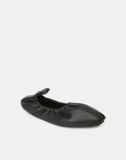 Discount Lafayette 148 New York Nappa Leather Packable Ballet Flat Black