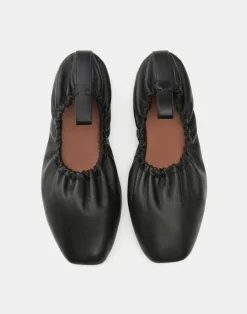 Discount Lafayette 148 New York Nappa Leather Packable Ballet Flat Black