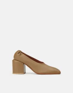 Hot Lafayette 148 New York Nappa Leather Square Toe Pump Cadet Khaki