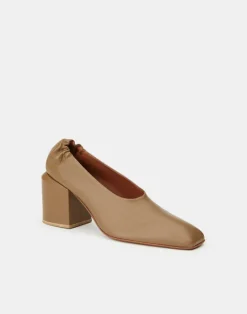 Hot Lafayette 148 New York Nappa Leather Square Toe Pump Cadet Khaki