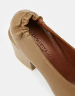 Hot Lafayette 148 New York Nappa Leather Square Toe Pump Cadet Khaki
