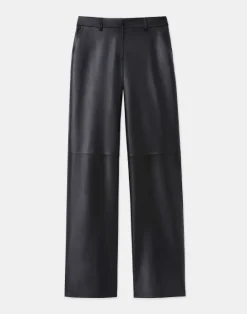 New Lafayette 148 New York Nappa Leather Sullivan Pant Pale Grey