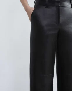 New Lafayette 148 New York Nappa Leather Sullivan Pant Pale Grey
