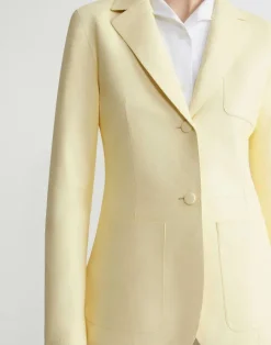 Online Lafayette 148 New York Nappa Leather Three Pocket Blazer Yellow Yarrow
