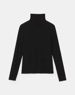 Outlet Lafayette 148 New York Nouveau Jersey Turtleneck Black