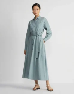 Hot Lafayette 148 New York Organic Cotton Chambray Shirtdress Sunkissed