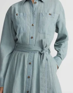 Hot Lafayette 148 New York Organic Cotton Chambray Shirtdress Sunkissed