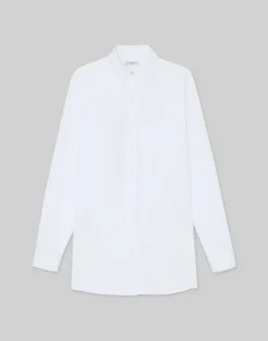 Online Lafayette 148 New York Organic Cotton Poplin Oversized Shirt Golden Medallion