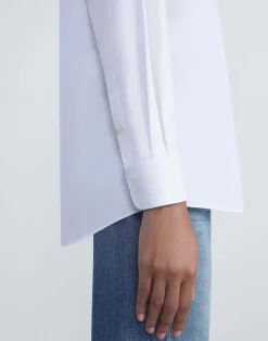 Online Lafayette 148 New York Organic Cotton Poplin Oversized Shirt Golden Medallion