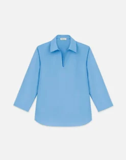 Best Lafayette 148 New York Organic Cotton Poplin Popover Shirt White