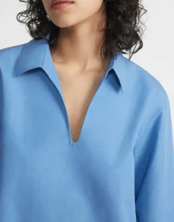Best Lafayette 148 New York Organic Cotton Poplin Popover Shirt White
