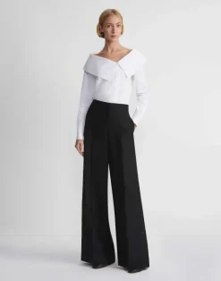 Hot Lafayette 148 New York Organic Cotton Poplin Portrait Collar Shirt White