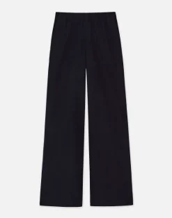 New Lafayette 148 New York Organic Cotton Poplin Riverside Pant Black