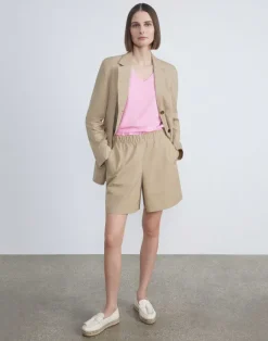 Sale Lafayette 148 New York Organic Cotton Poplin Riverside Short White