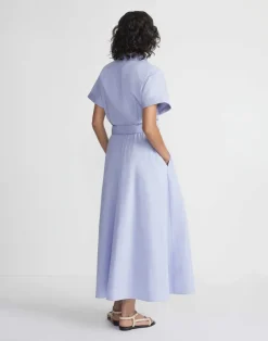 Clearance Lafayette 148 New York Organic Cotton Poplin Shirtdress Wild Bluet
