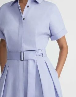 Clearance Lafayette 148 New York Organic Cotton Poplin Shirtdress Wild Bluet