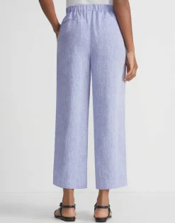 Outlet Lafayette 148 New York Organic Linen Columbus Cropped Pant Melba Melange