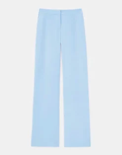 Sale Lafayette 148 New York Organic Silk Stretch Crepe De Chine Sullivan Pant Sky Blue