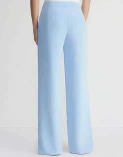 Sale Lafayette 148 New York Organic Silk Stretch Crepe De Chine Sullivan Pant Sky Blue