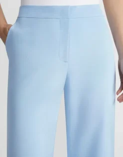 Sale Lafayette 148 New York Organic Silk Stretch Crepe De Chine Sullivan Pant Sky Blue