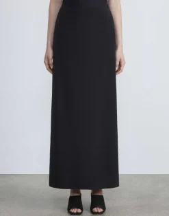 Clearance Lafayette 148 New York Organic Silk Stretch Crepe De Chine Skirt Black