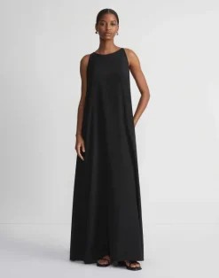 Hot Lafayette 148 New York Organic Silk Stretch Georgette A-Line Gown Black