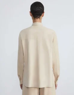 Hot Lafayette 148 New York Paperfine Suede Shirt Jacket Dune