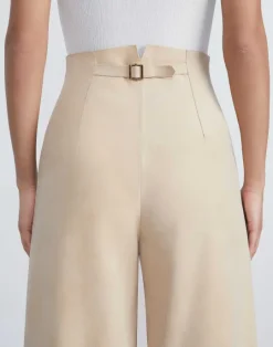 Outlet Lafayette 148 New York Paperfine Suede Thames Wide Leg Pant Dune