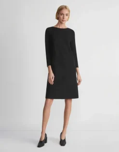 New Lafayette 148 New York Punto Milano A-Line Dress Smoke
