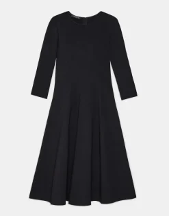 Best Lafayette 148 New York Punto Milano Flared Midi Dress Black