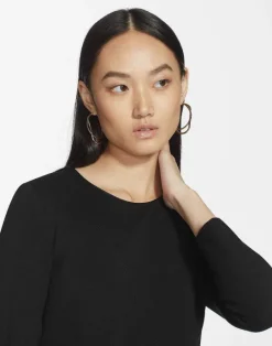 Best Lafayette 148 New York Punto Milano Flared Midi Dress Black