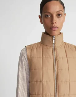 Clearance Lafayette 148 New York Recycled Poly Quilted Reversible Puffer Vest Black