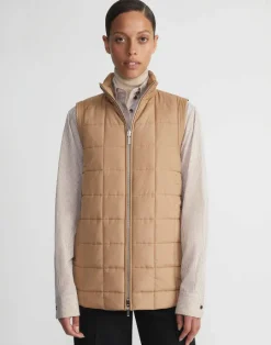 Clearance Lafayette 148 New York Recycled Poly Quilted Reversible Puffer Vest Black